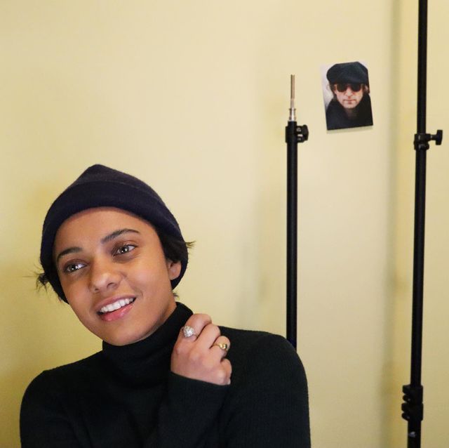 Aleyse Shannon wearing cap and black sweater